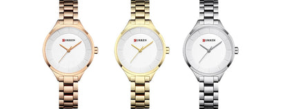 Curren 9015 Women Watches Luxury Gold Black Full Steel Dress Jewelry Quartz Watch Ladies Fashion Elegant Clock Relogio Feminino