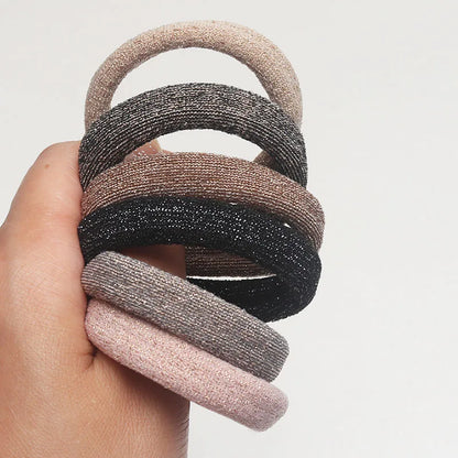 6PCS Women Glitter Hair Scrunchies Girls Elastic Hair Rubber Bands Hair Holder/Gum Hair Accessories Ponytail Hair Holders Badiee Stylez