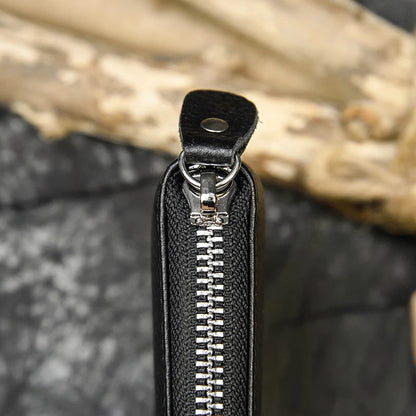 2023 New Short Wallet Men Women Vintage Fashion Card Holder Zipper Coin Purse Crazy Horse Leather Mens Slim Zipper Purse Wallet