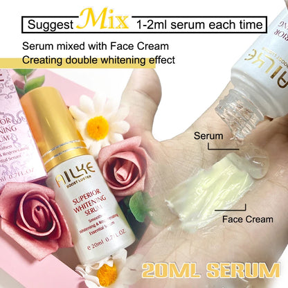 AILKE Whitening Dark Spot Remove Facial Skin Care Cream With Collagen Anti- Freckles Wrinkle Repair Women Premium Face Product 20ML Whitening Serum