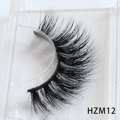 Dropshipping 15-18mm 3D Resuable Dramatic Wispy Mink Fake Eyelashes Makeup Strip False Lashes With Free Eyelash Packaging Boxes HZM12 MIX
