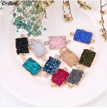 New In Earrings Dried Flower Crystal Dangle Hoop Earrings For Women Stainless Steel Diycharm Long Earring Cute Jewelry Wholesale