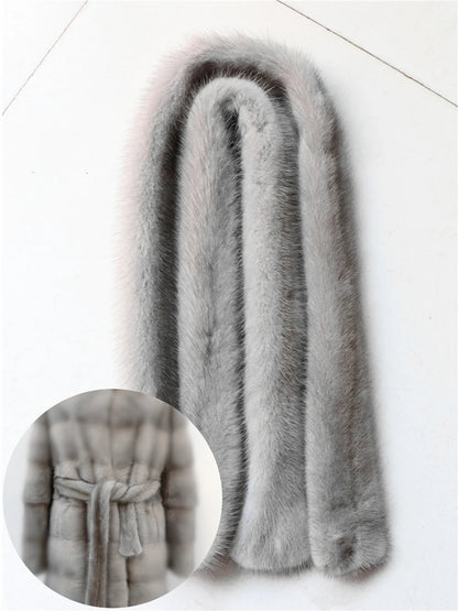 Fancy Rani Real Mink Fur Coat Natural White Women Winter Long Leather Jacket Luxury Female Clothes Mink Fur Coat Women Promotion Badiee Stylez