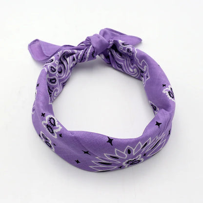 55CM Square Scarf Women Spring Soft Color White Blue Purpel Khaki Paisley Cotton Headband Hip-hop Men Bandana