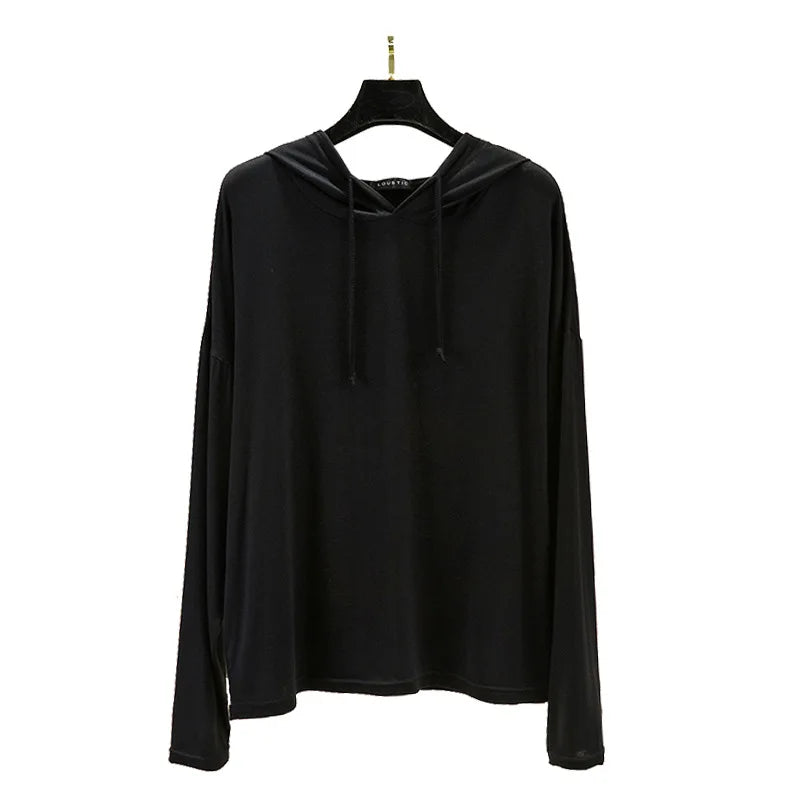 Modal Hoodies Solid Basic Tshirt Bottoming Sweatshirts All match Spring Autum Summer Casual street wear