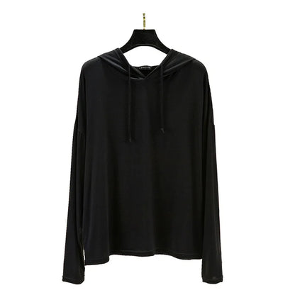 Modal Hoodies Solid Basic Tshirt Bottoming Sweatshirts All match Spring Autum Summer Casual street wear