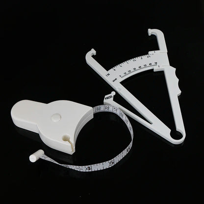 2Pcs/Set White PVC Body Fat Caliper Measure Tape Tester Fitness For Lose Weight For Body Building Portable Fitness Equipmnet Default Title