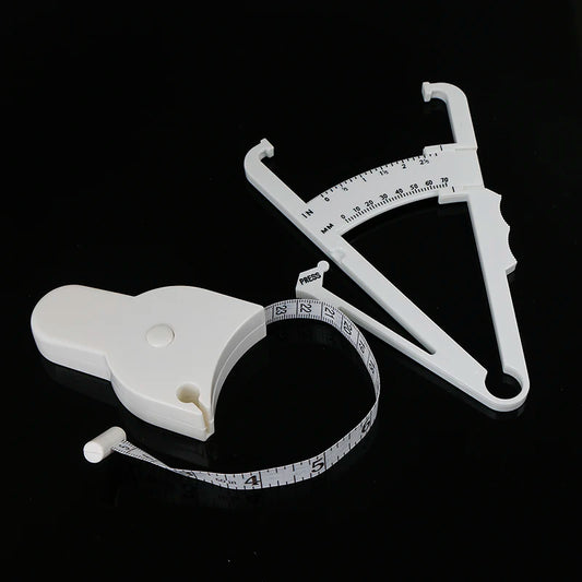 2Pcs/Set White PVC Body Fat Caliper Measure Tape Tester Fitness For Lose Weight For Body Building Portable Fitness Equipmnet Default Title