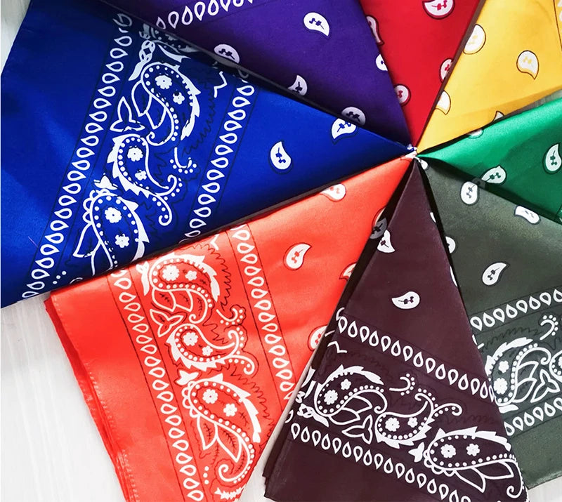 Fashion Hip Hop Bandana Kerchief Unisex Black Hair Band Neck Scarf Headwear Wrist Wraps Head Square Scarves Print Handkerchief