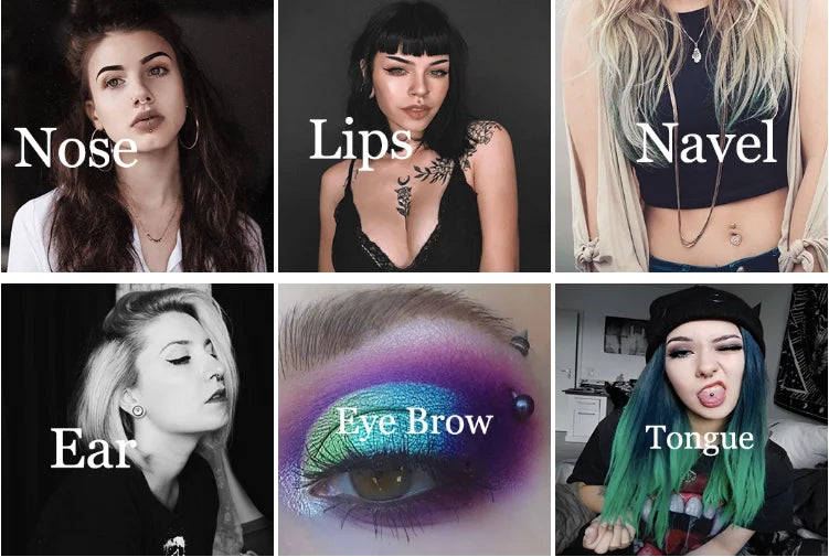 G23 Titanium Piercing Jewelry 16G 8/10/12mm Nose Ring Half Ring CZ Paved D Shape Segment Ring Clicke Cartilage Tragus Helix Lip