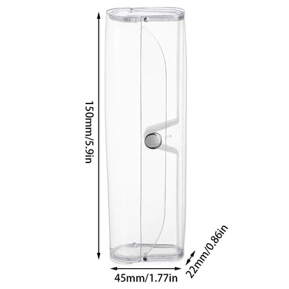 1 Pcs Zipper Closure Sunglasses Hard Box Eyewear Case Simple Style Portable EVA Reading Glasses Protective Box Unisex Travel Transparent