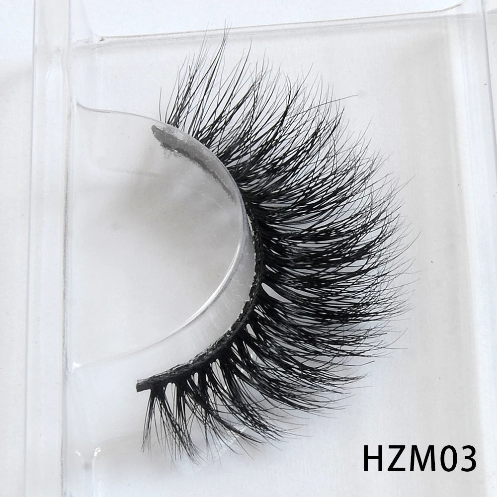 Dropshipping 15-18mm 3D Resuable Dramatic Wispy Mink Fake Eyelashes Makeup Strip False Lashes With Free Eyelash Packaging Boxes HZM03 MIX