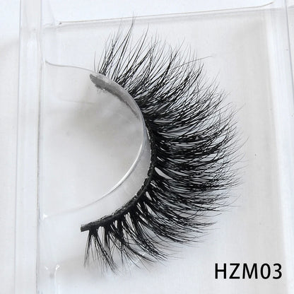Dropshipping 15-18mm 3D Resuable Dramatic Wispy Mink Fake Eyelashes Makeup Strip False Lashes With Free Eyelash Packaging Boxes HZM03 MIX
