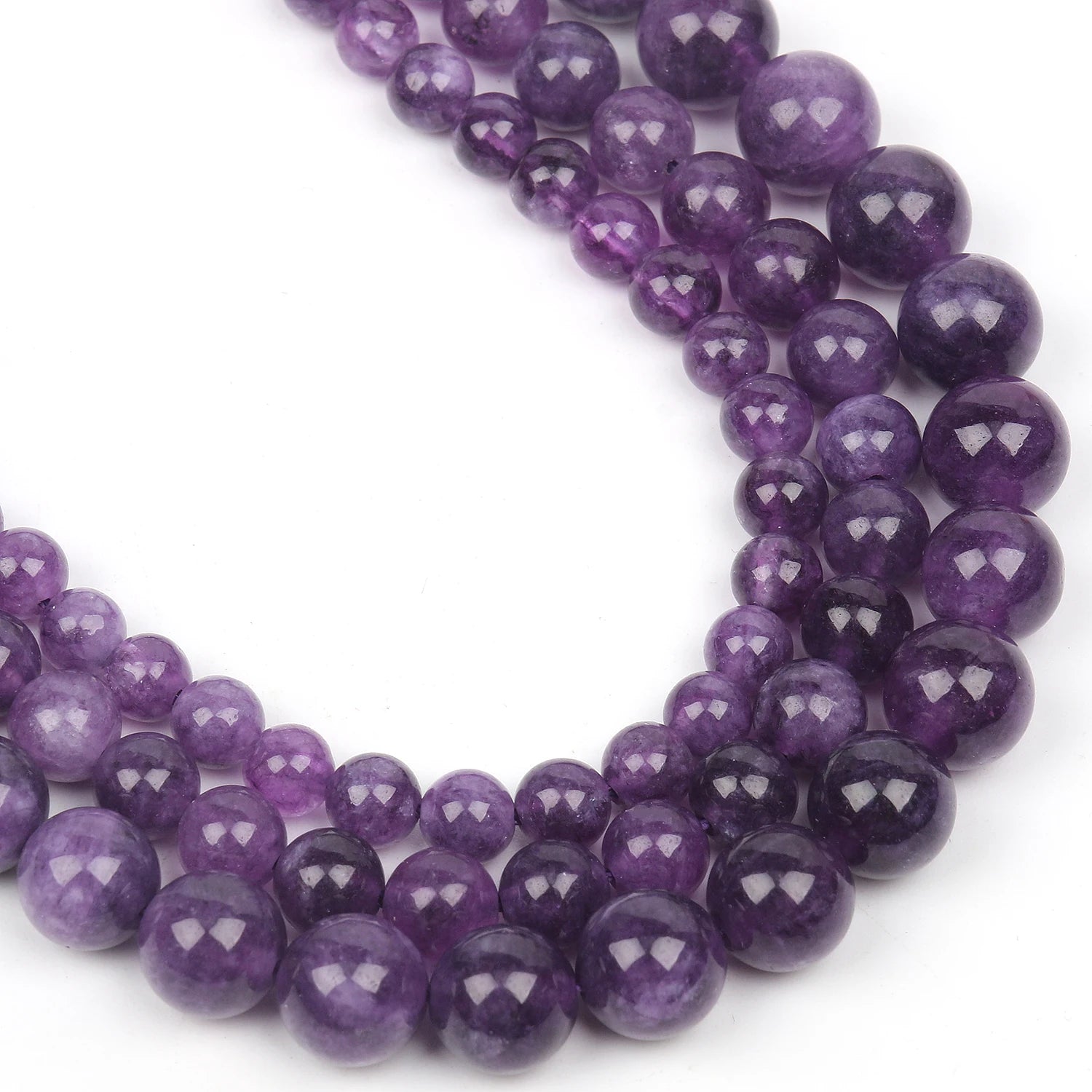 Natural Amethyst Stone Beads 6/8/10mm Round Shape Crystal Loose Spacer Beads For Jewelry Making Diy Bracelet Necklace 15inch