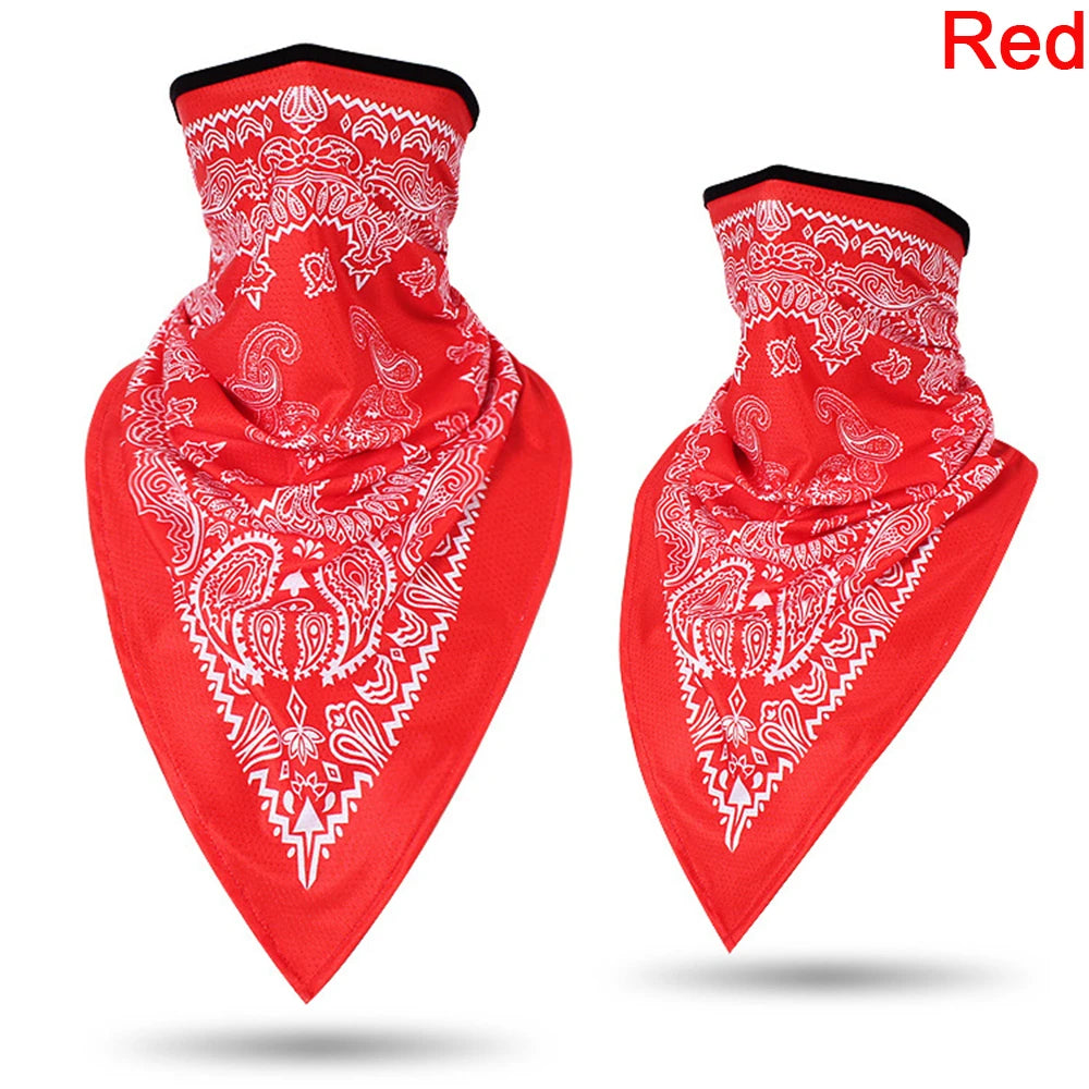 1PC Floral Print Multi-Function Scarf Neck Cover Face Mask Cycling Balaclava Bandana Scarf Cap Headwear Outdoor Sport Accessory red