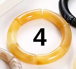 FishSheep Bohemian Transparent Acrylic Foil Bamboo Bracelets for Women Elastic Beads Link Chain Cuff Bracelets & Bangles Jewelry Color 4