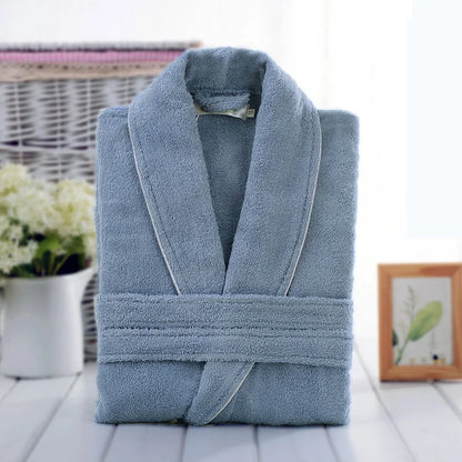 Home Bathrobe 100% Cotton pink Toweling Terry Robe Unisex lovers Soft Bath Robe Men And Women Nightrobe Sleepwear Casual 2024 gray blue