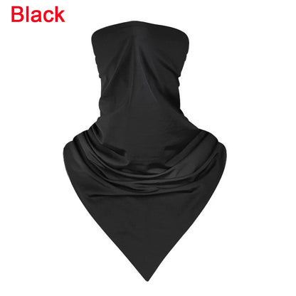 1PC Floral Print Multi-Function Scarf Neck Cover Face Mask Cycling Balaclava Bandana Scarf Cap Headwear Outdoor Sport Accessory Black Pure color