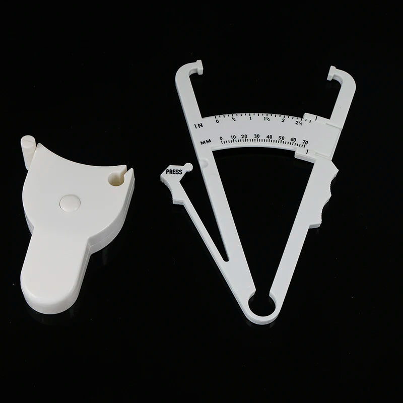 2Pcs/Set White PVC Body Fat Caliper Measure Tape Tester Fitness For Lose Weight For Body Building Portable Fitness Equipmnet