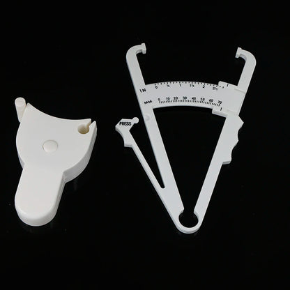 2Pcs/Set White PVC Body Fat Caliper Measure Tape Tester Fitness For Lose Weight For Body Building Portable Fitness Equipmnet