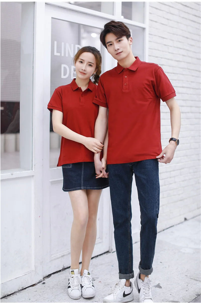 Women's 100% Combed Cotton Pure Cotton Short-sleeved Polo Shirt Custom Printed Embroidery Lgoo Solid Color Breathable Polo Shirt