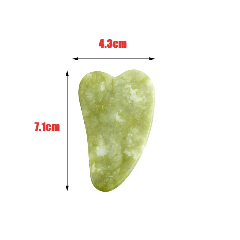 Natural Stone Jade Gouache Scraper Rose Quartz Facial Gua Sha Tools Neck Massager for Face Lifting Wrinkle Remover Beauty Health S size green CHINA