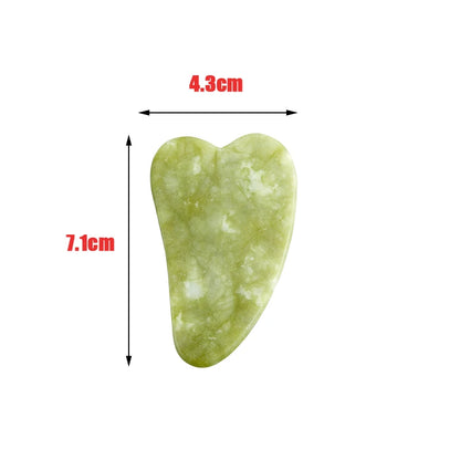 Natural Stone Jade Gouache Scraper Rose Quartz Facial Gua Sha Tools Neck Massager for Face Lifting Wrinkle Remover Beauty Health S size green CHINA