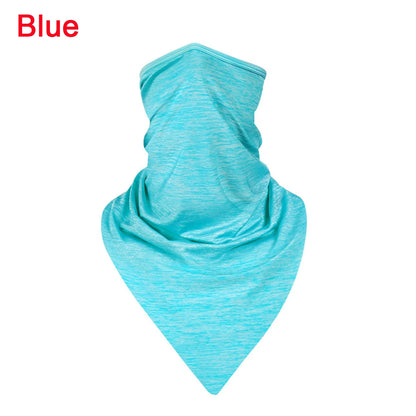 1PC Floral Print Multi-Function Scarf Neck Cover Face Mask Cycling Balaclava Bandana Scarf Cap Headwear Outdoor Sport Accessory Blue Pure color