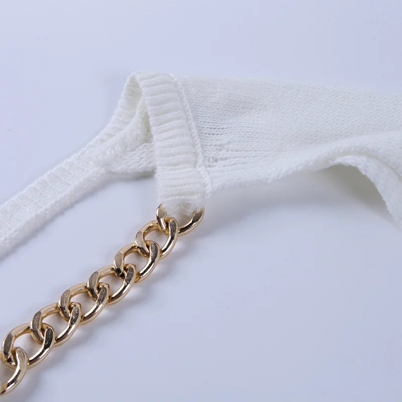 Tossy White Women Sweater Shrugs Cropped Top Full Lantern Sleeve Knitwear Pullover Sexy Summer High Street Outwear 2023 Spring