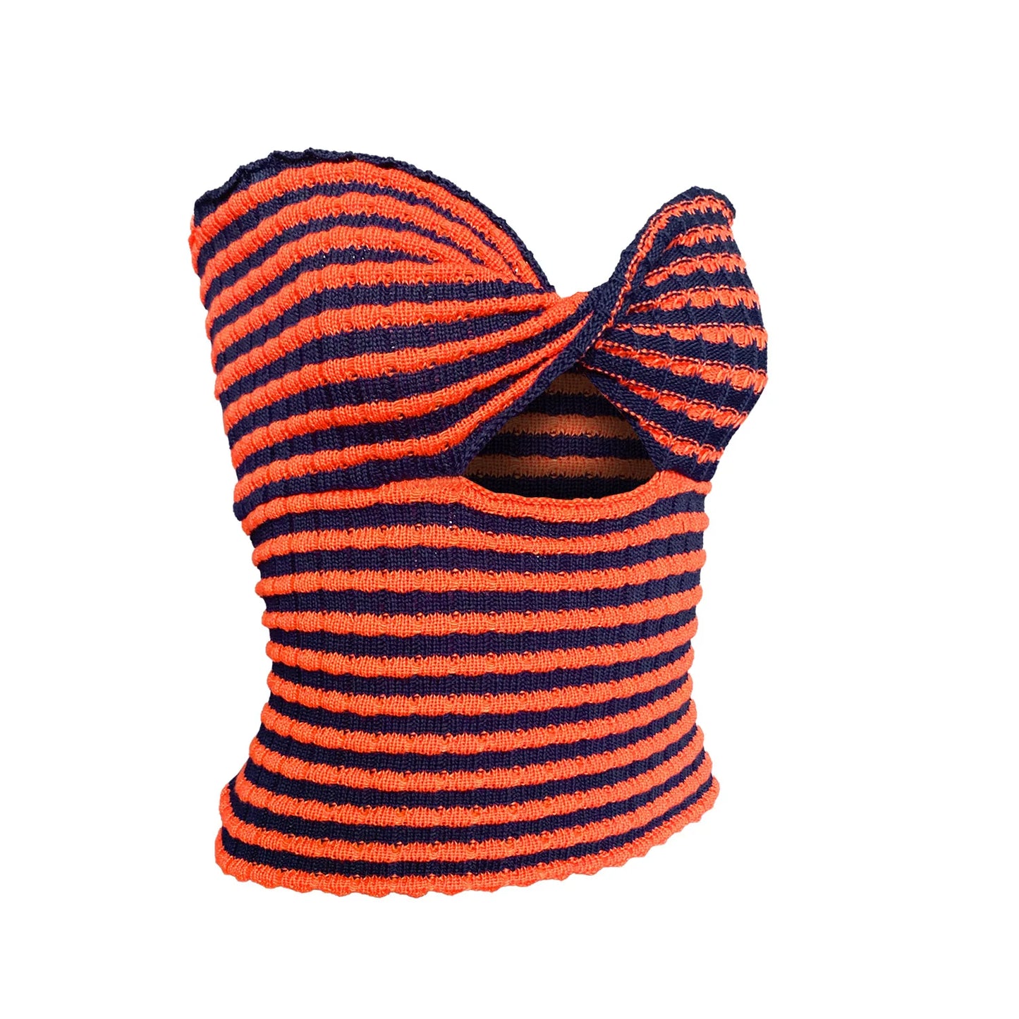 Striped Knitted Tube Top Women Off Shoulder Summer Sexy Strapless Bodycon Tank Crop Top Party Club Wear Camisole Yuqung