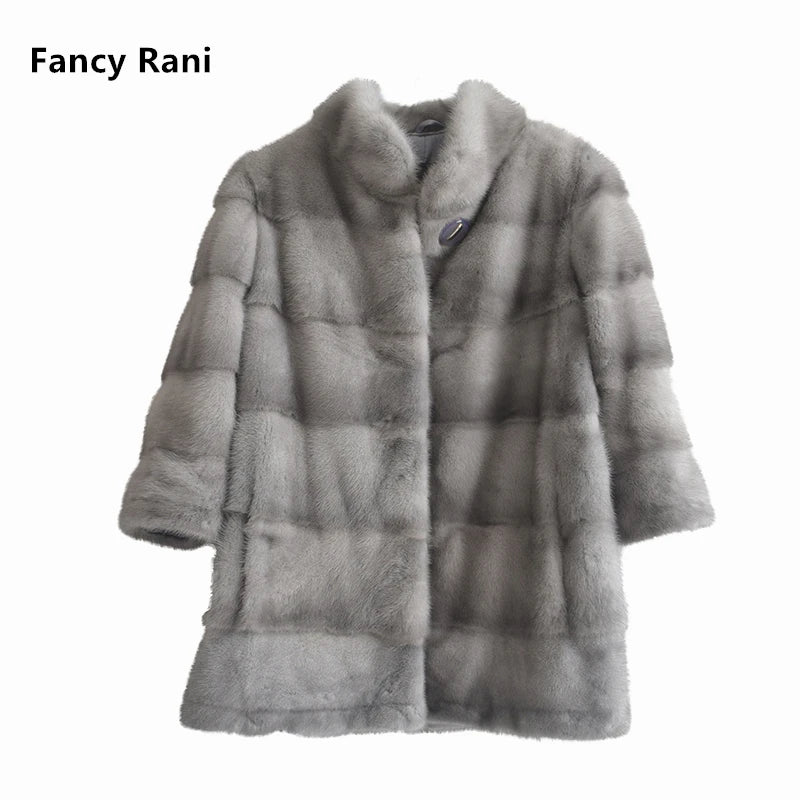 Fancy Rani Real Mink Fur Coat Natural Women Winter Long Leather Jacket Luxury Female Clothes  2023 Mink Fur Coat Women Promotion Badiee Stylez