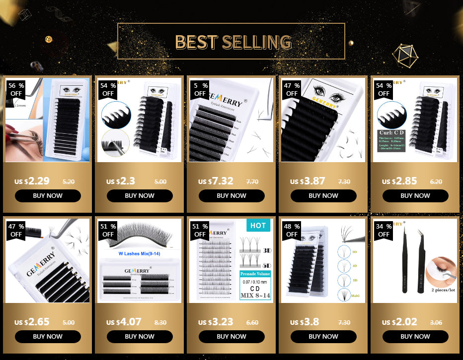 GEMERRY Easy Fan Lashes Eyelashes Extension Artificial Lash Faux Mink Makeup Cils Long Blooming Russian Volume False Eyelash