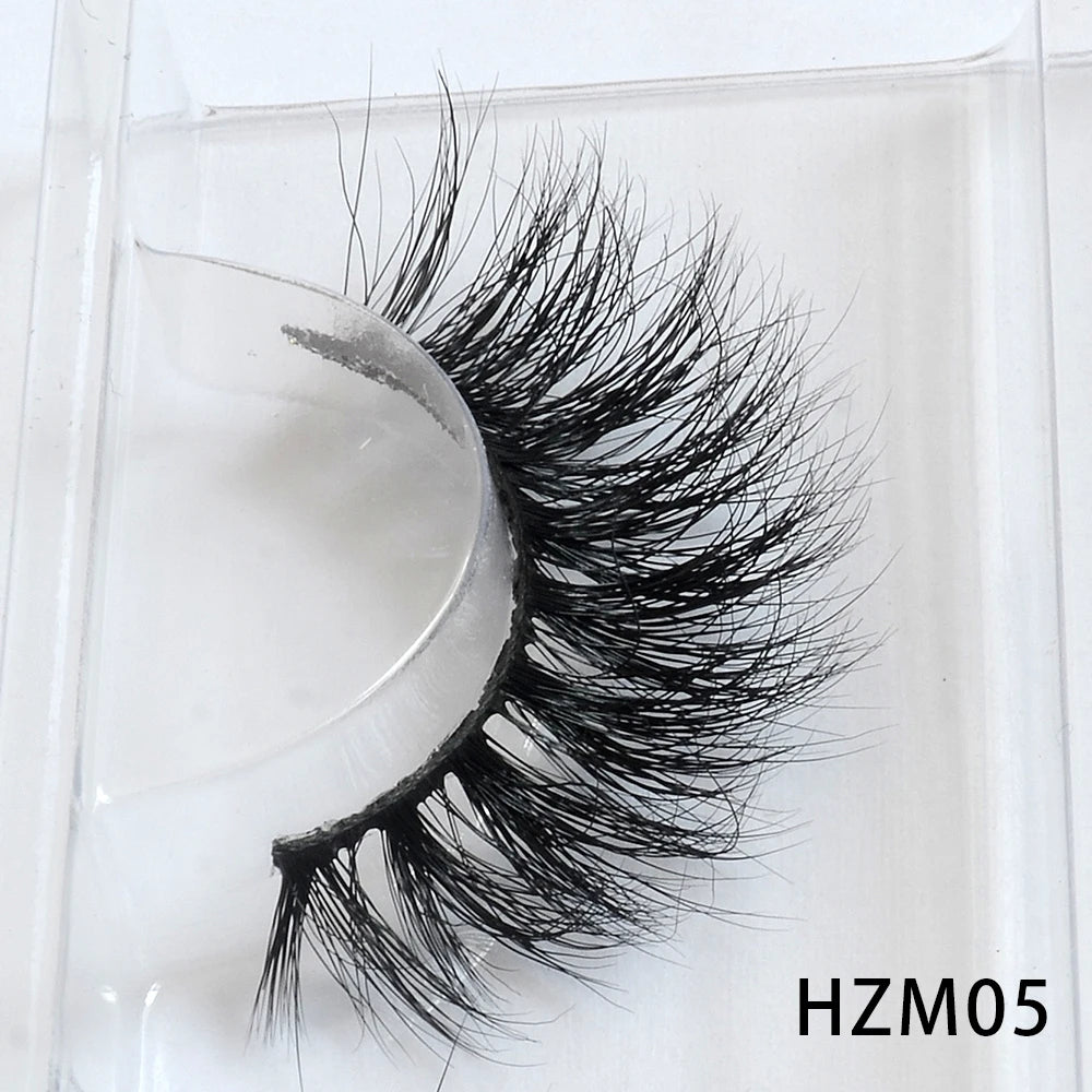 Dropshipping 15-18mm 3D Resuable Dramatic Wispy Mink Fake Eyelashes Makeup Strip False Lashes With Free Eyelash Packaging Boxes HZM05 MIX