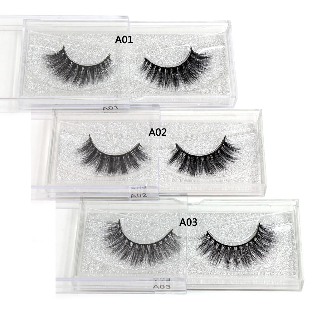 LEHUAMAO False Eyelashes Mink Lashes Natural Thick False Eyelashes Extension Wispy Soft Lashes Makeup Tools D22