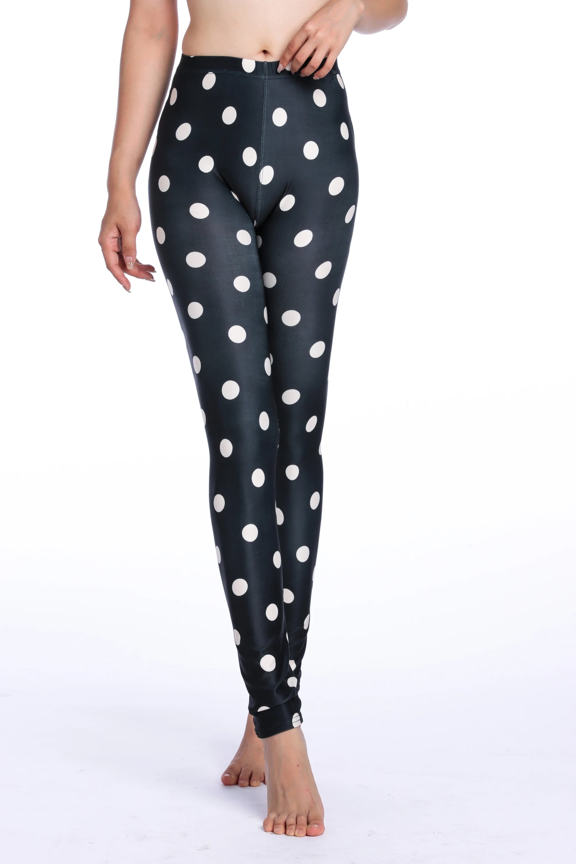 Women Leggings High Waist Cartoon Comic Beauty Print Trousers Soft Female Casual Elastic Pant