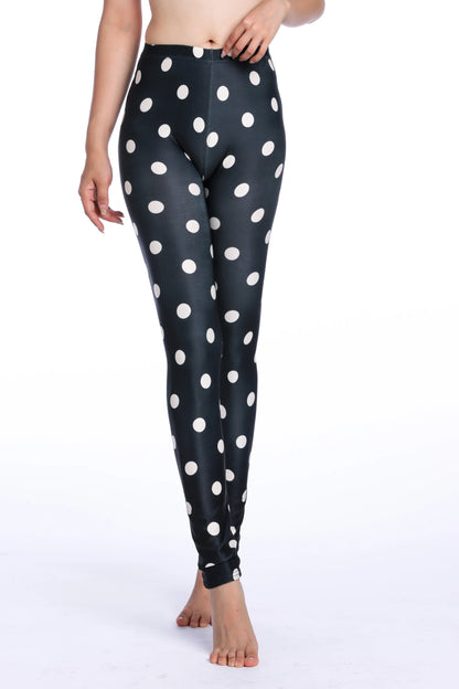 Women Leggings High Waist Cartoon Comic Beauty Print Trousers Soft Female Casual Elastic Pant