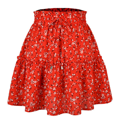 2025 Hot Sexy Ins Women's High Waist Fashion Printed Skirt Bohemian Style Small Floral A-line Female Mini Skirts Womens