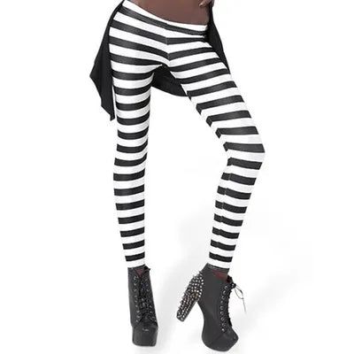 Women Leggings High Waist Cartoon Comic Beauty Print Trousers Soft Female Casual Elastic Pant 4 One Size