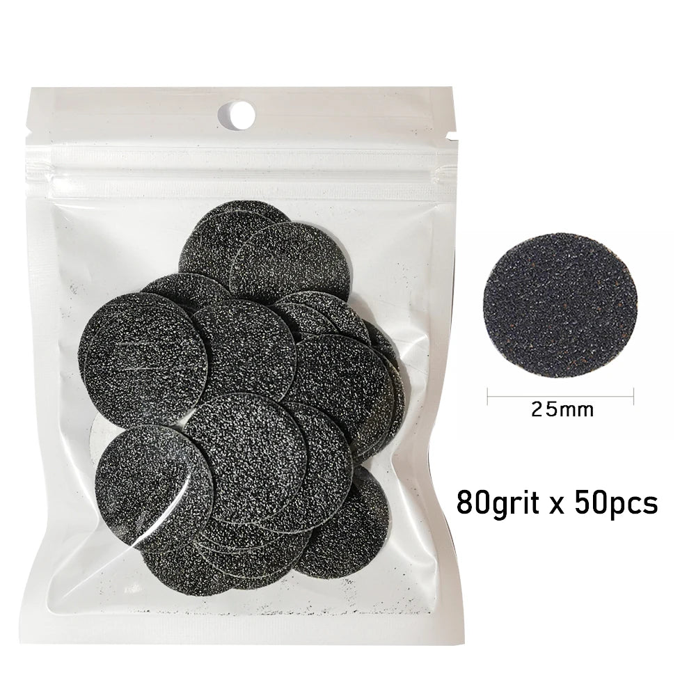 Disc For Pedicure Cuticle Callus Remove Tool For Electric Foot File Callus Hard Dead Skin Pedicure Tools Replaceable Sandpaper black 80grit 1bag