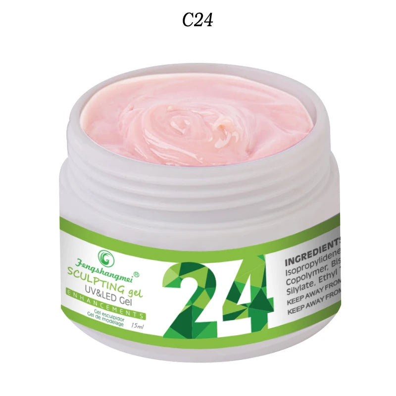 fengshangmei 15ml UV Gel For Nail Extensions Camoufalge Builder UV Gel Nail Polish Varnish 3D Thick Constructor Gel For Building USA-24