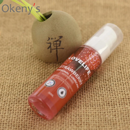 30ml Strawberry Flavor Edible Lubricant for Anal Vaginal Oral Sex Silicone Lubricating Oil Adult Sex Products Body Massage Gel