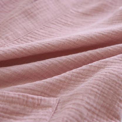 Summer Japanese Couples Pajamas Thin Cotton Gauze Crepe Short Sleeve Shorts Kimono Men and Women Home Clothes 2 Piece Sleepwear