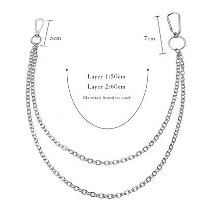 Stainless Steel Trousers Hipster Key Chain Punk Street Big Ring Metal Wallet Belt Chain Pant Keychain Unisex HipHop Jewelry Gift Badiee Stylez