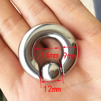 SaYao 2 Pieces Big Stainless Steel Captive Hoop Rings BCR Eyebrow Tragus Ear Piercing Nose Closure Nipple PA Ring Body Jewelry 9mmx14x12mm 0G