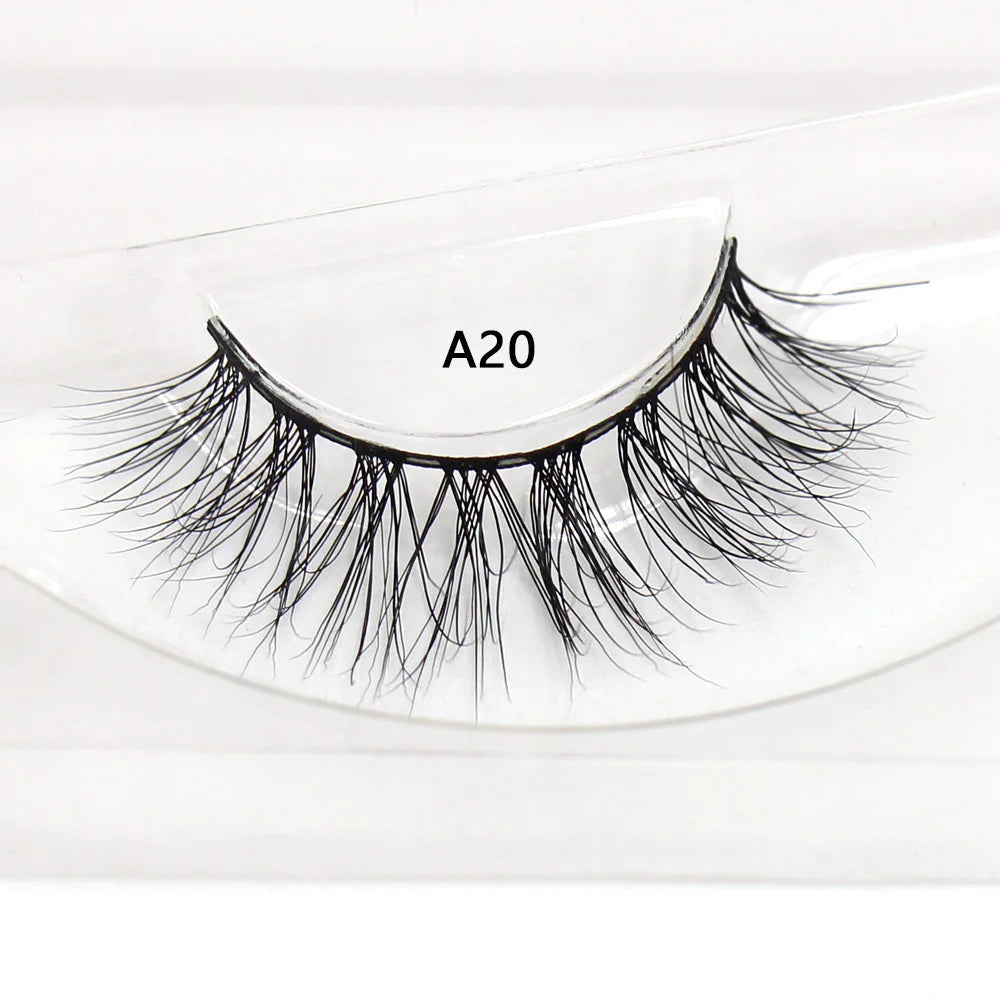 LEHUAMAO False Eyelashes Mink Lashes Natural Thick False Eyelashes Extension Wispy Soft Lashes Makeup Tools D22