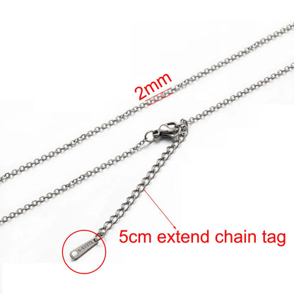 AHKNORMAILCUI 5pcs/Lot Stainless Steel 1 1.5 2mm Rolo Link Chain Necklace Gold 40 45 50 60CM Long Chain Lobster Clasp Necklace Badiee Stylez