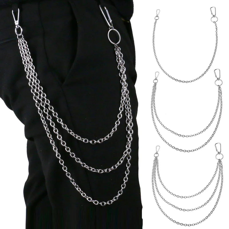 Stainless Steel Trousers Hipster Key Chain Punk Street Big Ring Metal Wallet Belt Chain Pant Keychain Unisex HipHop Jewelry Gift Badiee Stylez