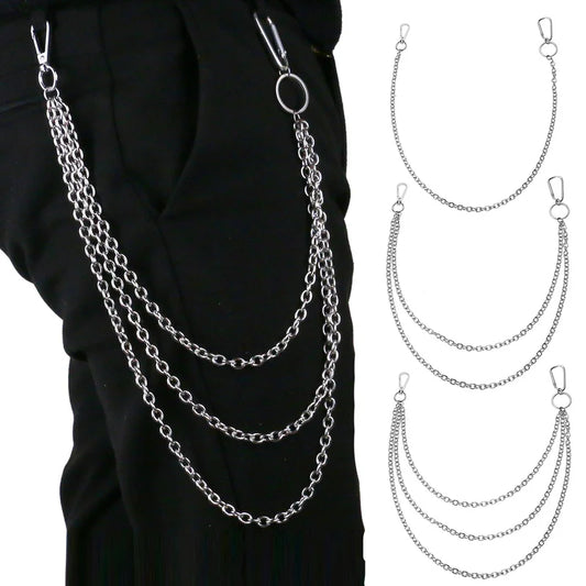 Stainless Steel Trousers Hipster Key Chain Punk Street Big Ring Metal Wallet Belt Chain Pant Keychain Unisex HipHop Jewelry Gift Badiee Stylez