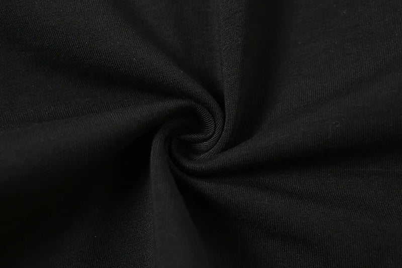 Patchwork Black T-shirts Gothic One Shoulder Sleeve Y2k Crop Tops Ruffles Hem Hip Hop Techwear Women Tees