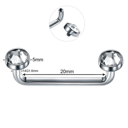 1Pc G23 Titanium Micro Dermal Piercing Crystal Dermal Anchor Piercing Top Internal &External Skin Diver Surface Piercing Jewelry